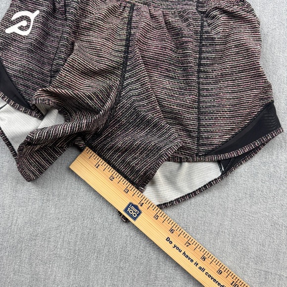Lululemon Shorts Womens 4 Pink Stripe Lined Hotty Hot Short Ii Stretch Yoga‎ Gym - Picture 9 of 12